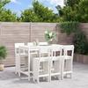 VidaXL 7-piece Garden Bar Set White Solid Pine Wood, Pub Set, Patio Bar Set, Set of 3157812