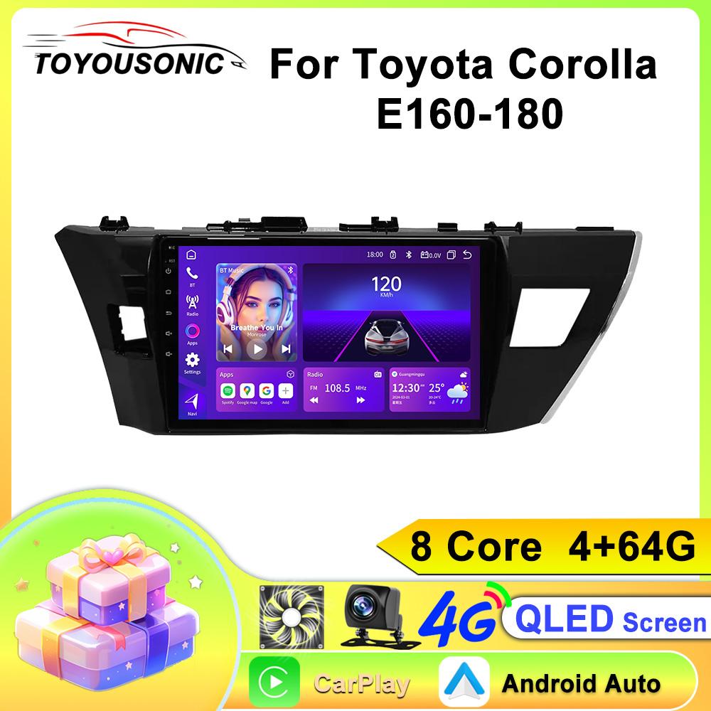 Автомобильный мультимедийный плеер на Android для Toyota Corolla E160-180 Навигация GPS CarPlay 4G Головное устройство Стерео Видеоплеер