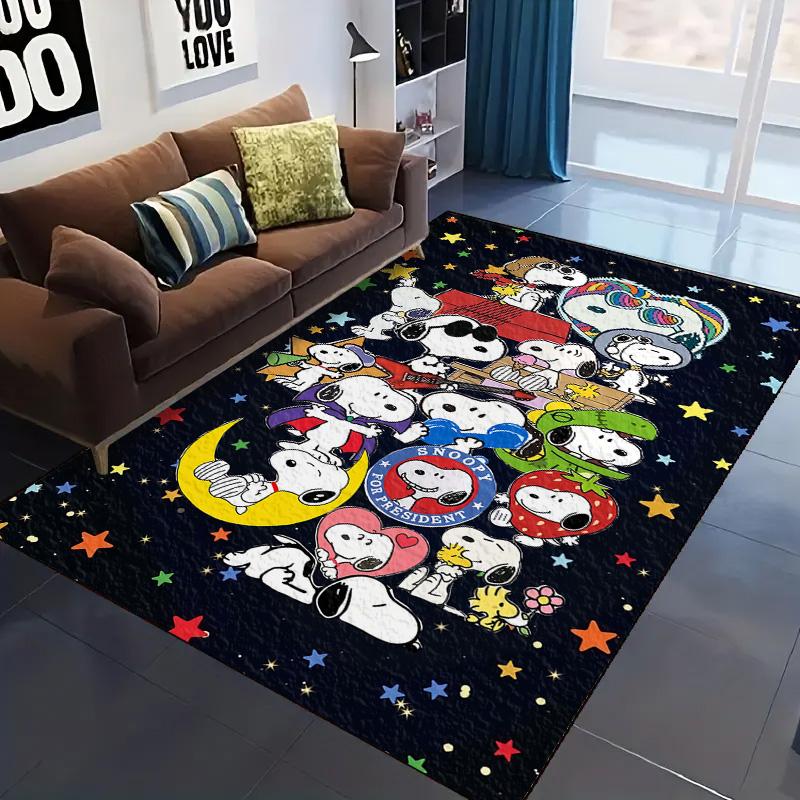 Peanuts Cartoon Washable Non-Slip Rug Carpet Larget Floor Mat Bedroom Home Decor LXR166