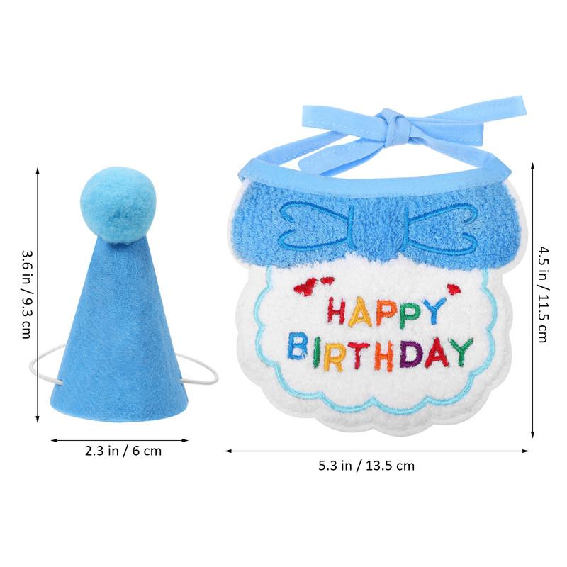 1Set Pet Birthday Outfit Hat Bib Dog Cat Birthday Party Supplies Adjustable Small Dog Hat Cat Outfit Pet Party Decoration