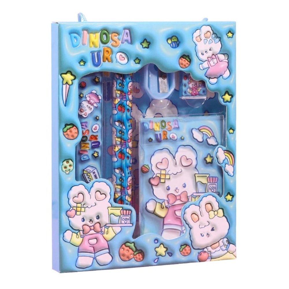 6Pcs/Set Sharpener Stationery Set Erasers Study Stationery Set Children's Pencils School Supplies