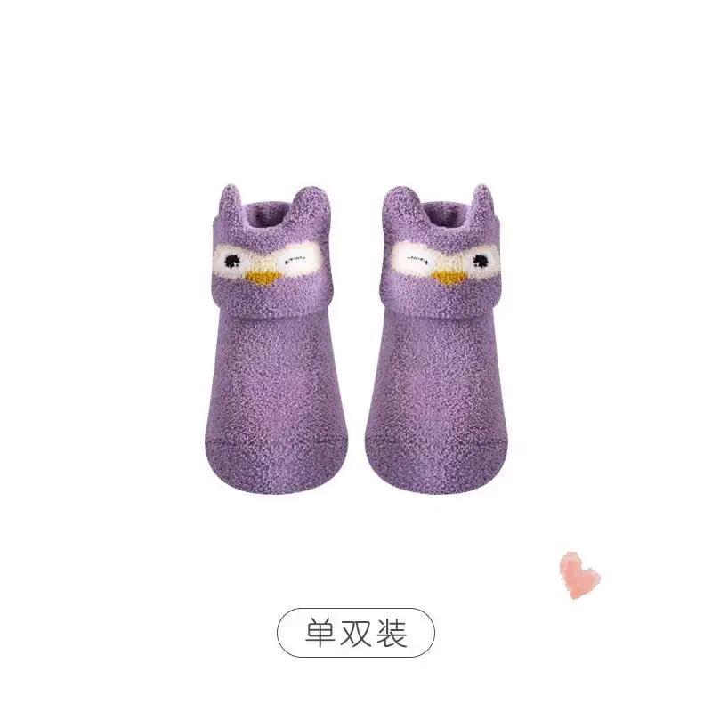 Домашние носки Теплые толстые носки Коралловый флис Детские Нескользящие носки для пола Осень и зима Новорожденные Новорожденные Мальчики и девочки