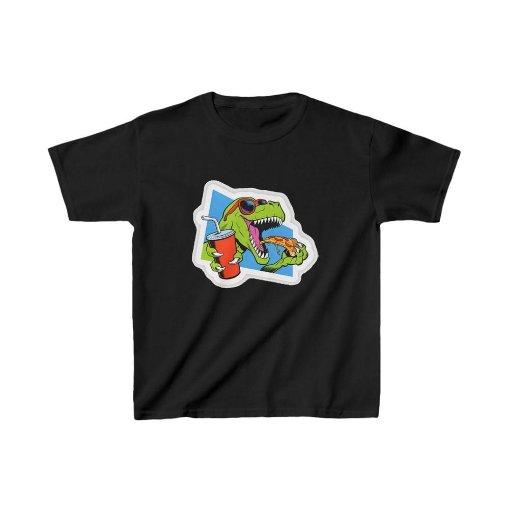 Unisex Kids T Rex Pizza Cotton T Shirt Tee Youths Childs Unisex T-Shirt