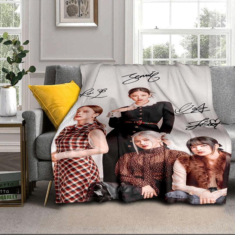 kpop pink Show Performance Blanket Flannel Blanket for bed, sofa, Camping, Hiking, Picnic Essentials, gift for family Fan gifts