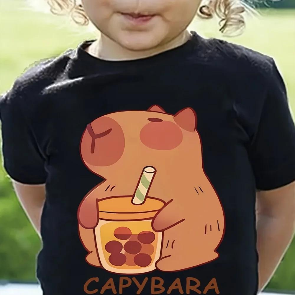 Kids Clothes Summer Capybara Graphic T Shirts ONeck Clothing for Girls Short Sleeve Children TShirt Fashion Tops Child T Shirt