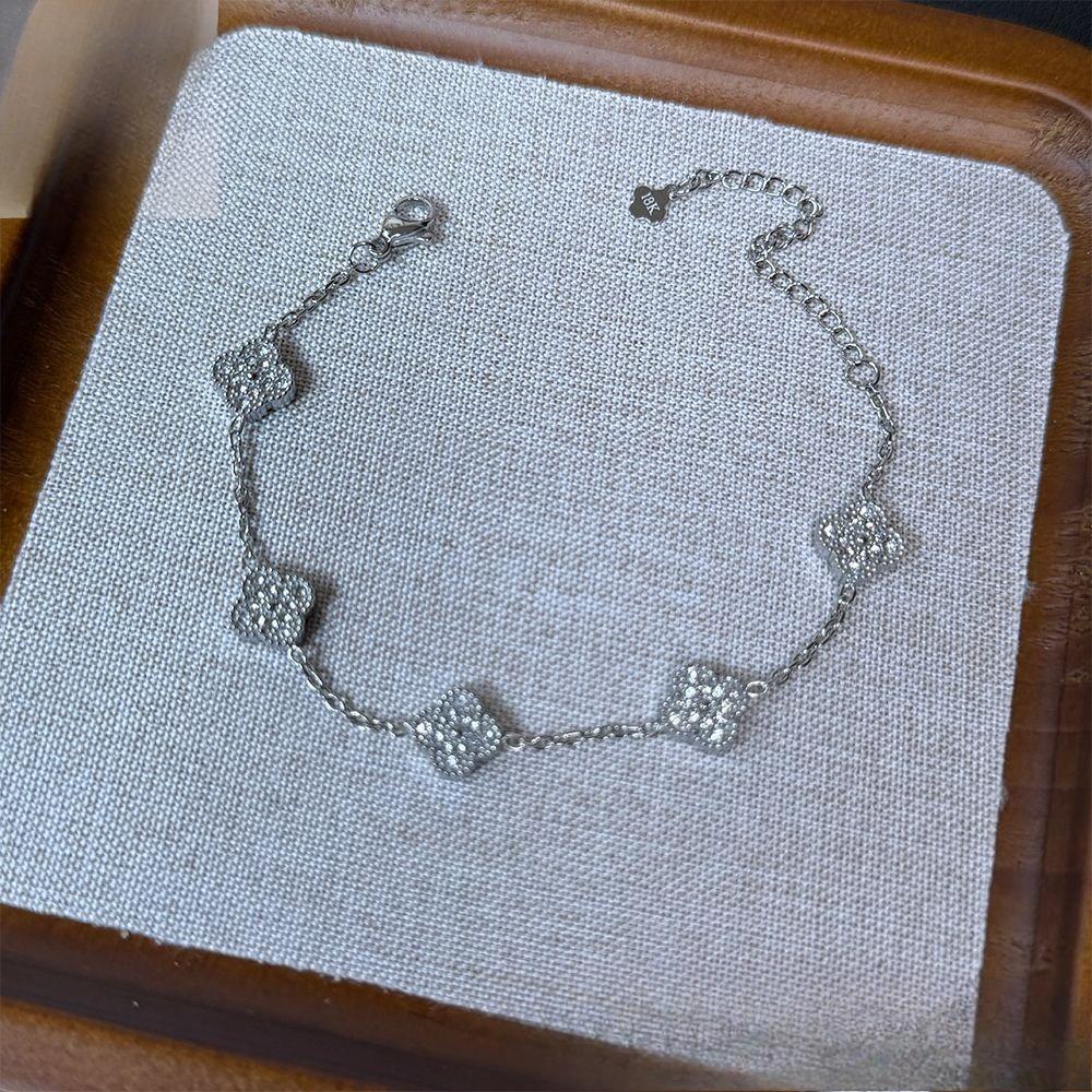 Браслет из титановой стали 10 мм, не выцветающий, «Четырехлистный клевер», легкая роскошь, модный, универсальный, пятицветный браслет