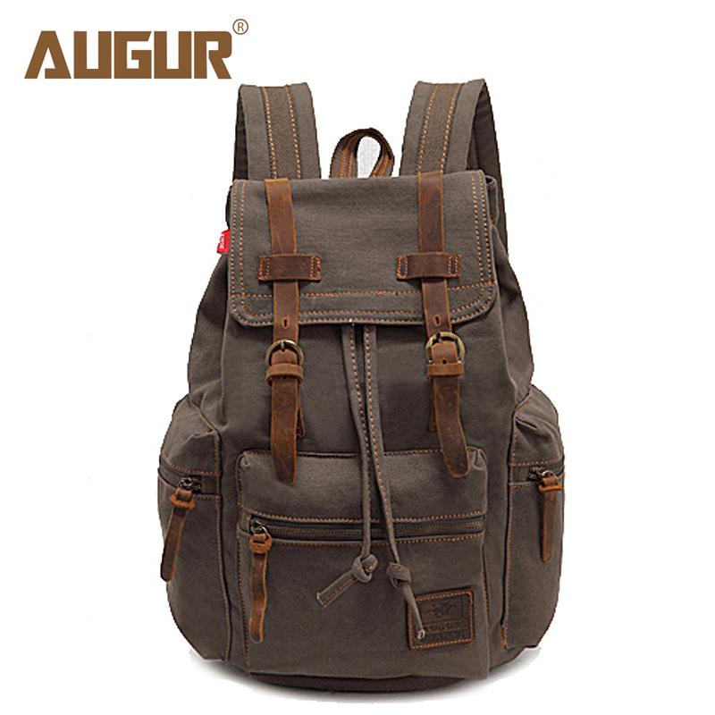 AUGUR canvas bag retro men's bag backpack computer bag student bag source