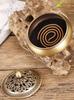 [BERESHITH] Oriental-style Incense Burner and Incense Holder Set with Lid, Antique Copper, Stylish Interior, Buddhist Altar Accessories (Small)