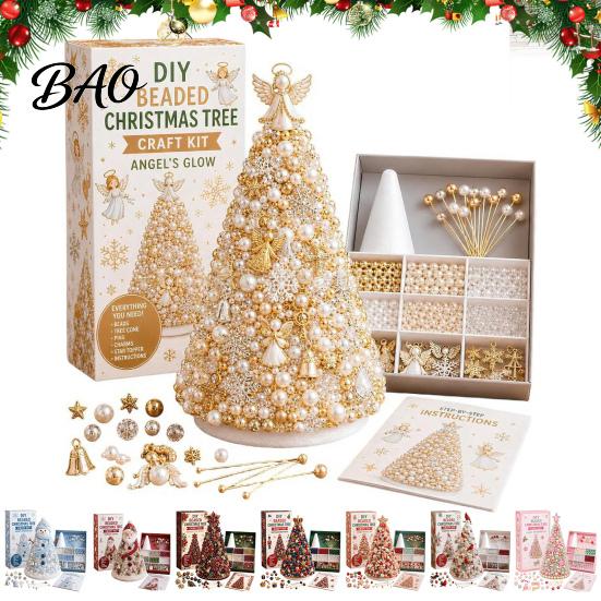 Creative Hobby Kits for Adults DIY Christmas Tree Beading Kit Beginners, Handmade 3D Ornament with Full Educational Art Tool Tools And Plastic