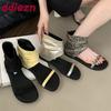 Fashion Fashion Round Toe Ladies Flats Gladiator Sandals Shoes Zippers Female Luxury Designer Footwear Woman Flats Sandals Boots Shoes