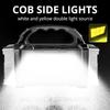 Солнечный светодиодный фонарик COB, фонарь для кемпинга, рабочий свет, USB-зарядка, фонарик, водонепроницаемый портативный прожектор, внешний аккумулятор
