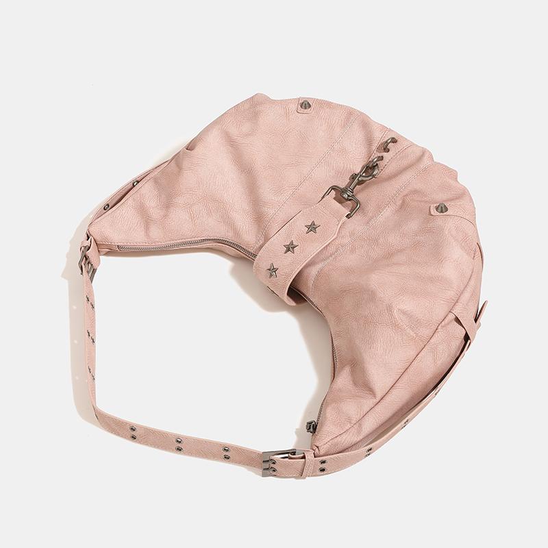 Большие вместительные сумки-тоуты в форме полумесяца для женщин, роскошные дизайнерские сумки и кошельки, новые в винтажном стиле, сумка через плечо с заклепками