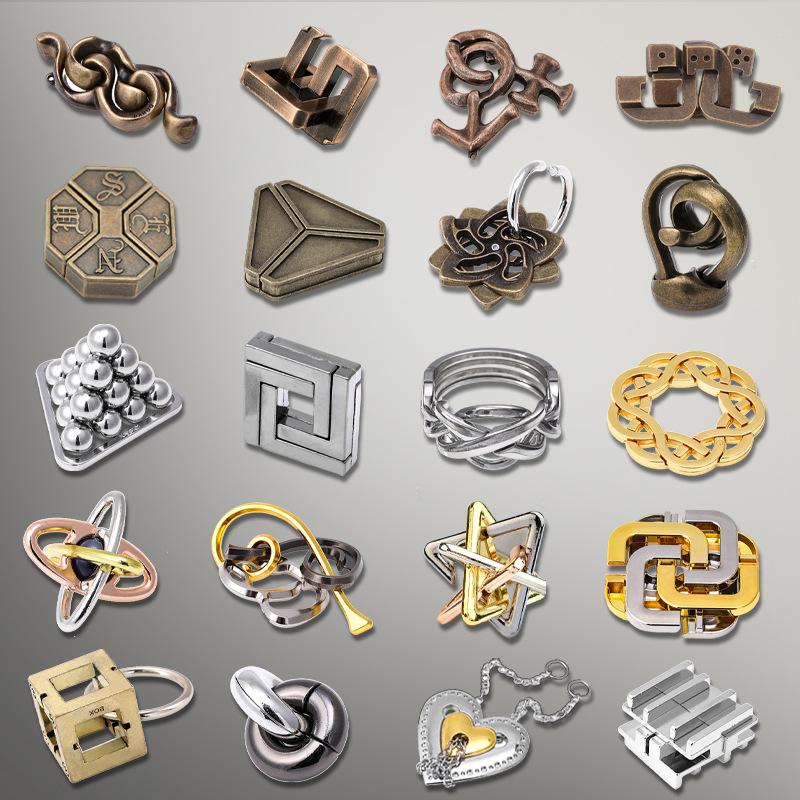 Kid Educational Puzzle Toy Luban Lock Alloy Logic Puzzle Chinese Play Classical