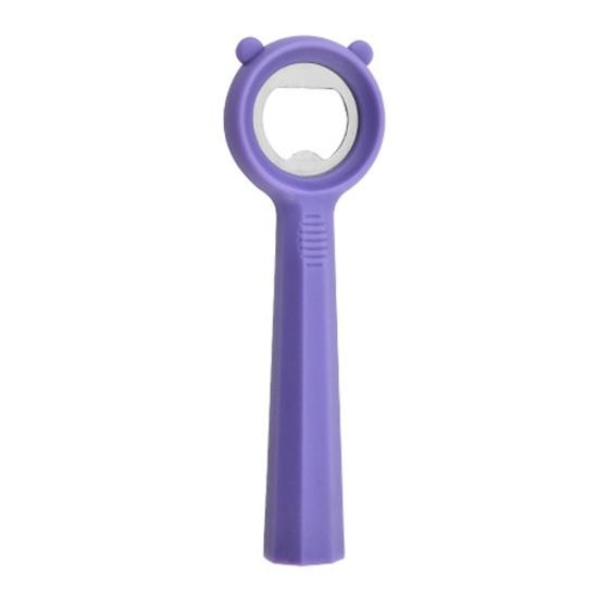 Cute Bear Bottle Opener, Stainless Steel Beer Cap Remover with Non Slip Handle, Portable Kitchen Bar Tool for Soda, Gift for Men Women