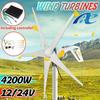5 Blades Horizontal Wind Generator S3 Wind Turbines Generator Windmill Energy Turbins Charge with Controller for Home Camp 12V/24V 4200W