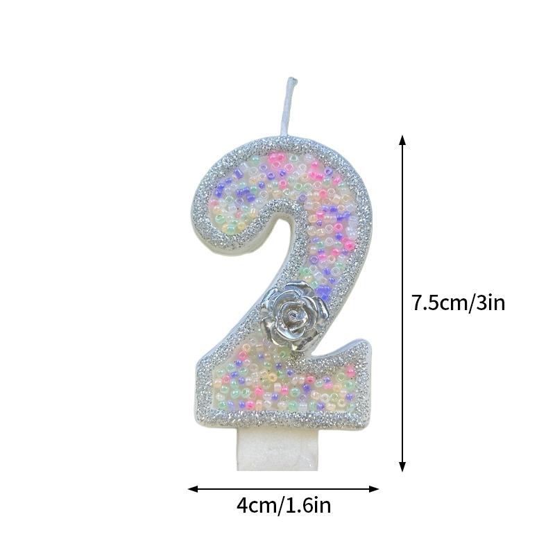 Colored Balls Digital Candles Unique 0-9 Number Birthday Cake Candles Fun Glitter Cupcake Topper Wedding Birthday Party Supplies