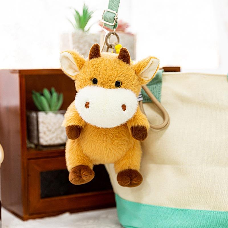 Zhangzhongbao новая милая плюшевая подвеска кукла теленок кукла плюшевая игрушка школьная сумка подвеска кукла