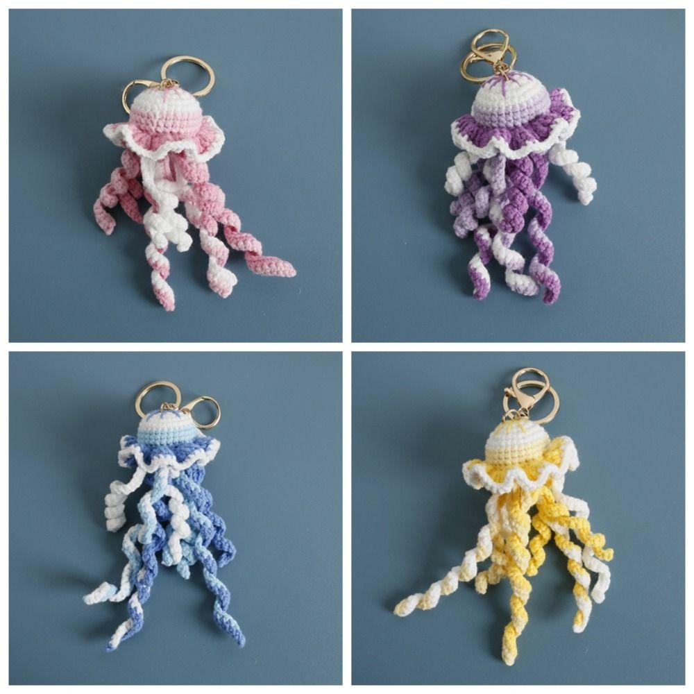 Handmaking Knitted Keyrings Ocean Series Crochet Shark Doll Fashion Crochet Keychain Backpack