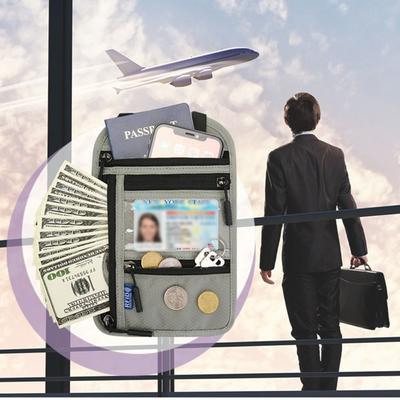 Нейлоновая сумка-паспортница с RFID-блокировкой и регулируемым шейным ремешком, водонепроницаемый дорожный кошелек на шею, сумка-тайник с защитой от кражи