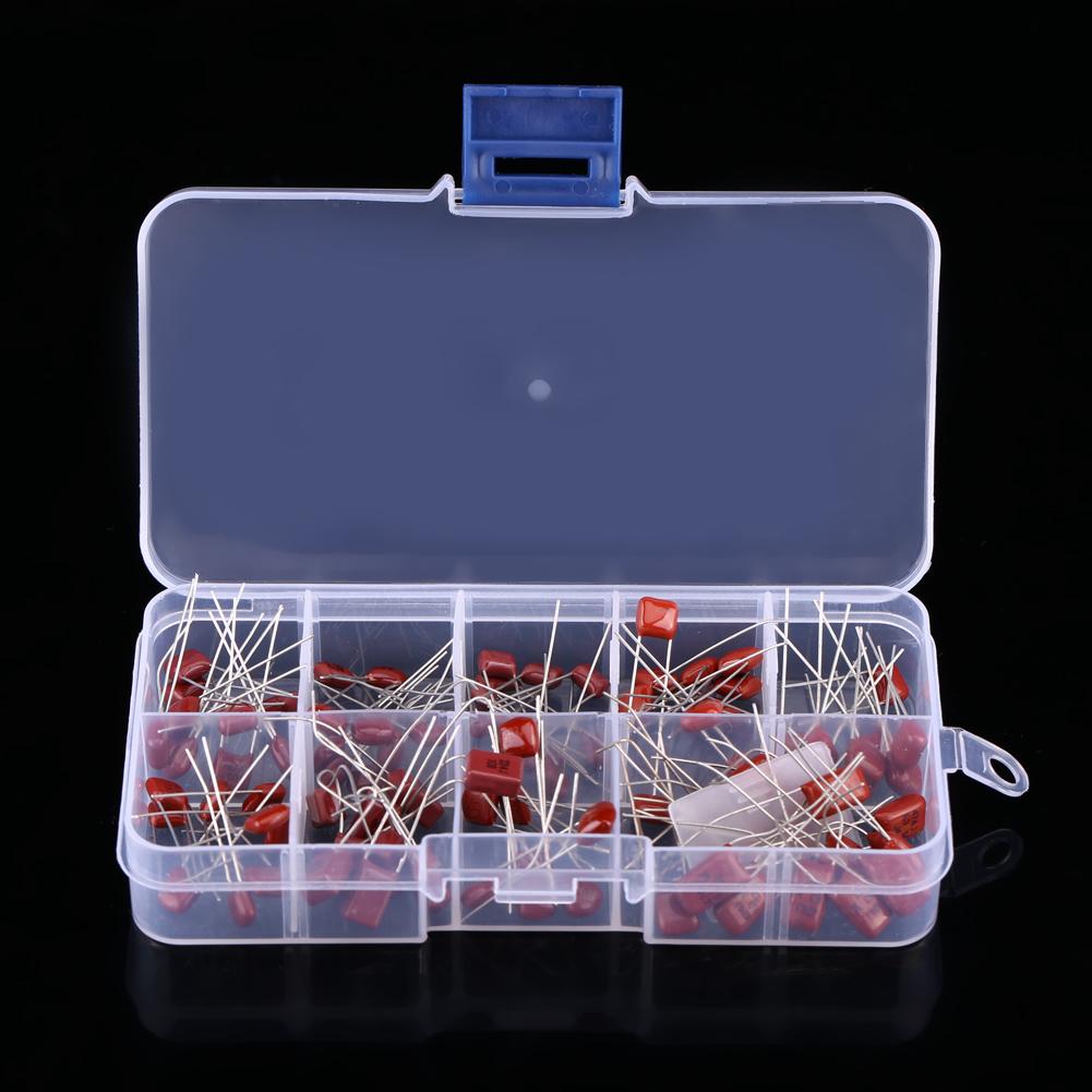 100pcs 10 Valued CBB Polypropylene Film Capacitors Assortment Kit 10nF   470nF