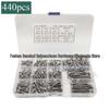440-Piece Stainless Steel Hex Socket Button Head Screw Nut Set with 2 Wrenches