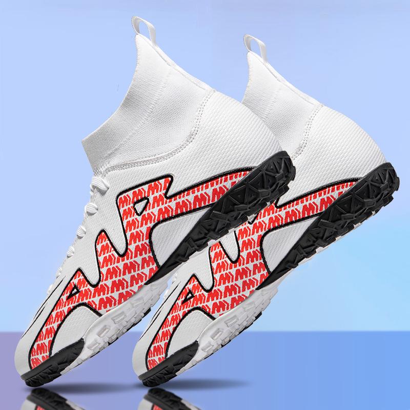 New Football Shoes Men's High-top Adult AG Spikes Artificial Grass Game Training Shoes C Romesi Sneakers Broken Nails