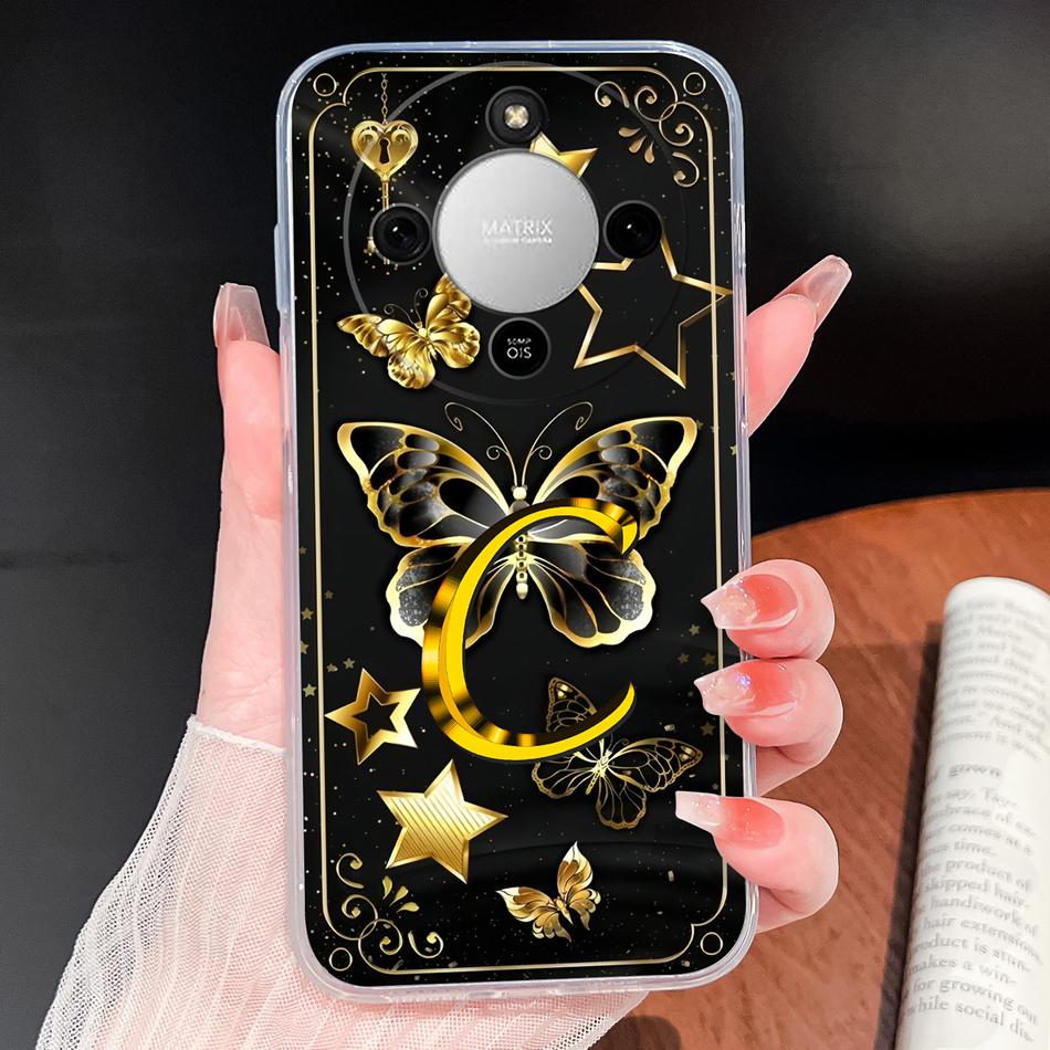 Чехол для Honor X70 5G Светящиеся буквы Прозрачный Силиконовый Ударопрочный Задний чехол для Honor X 70 Мягкий Легкий Защита для телефона