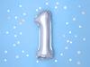 Balon Foliowy Cyfra "1" Srebrny 35 Cm