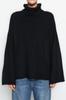 Women's Fashionable Stylish Sweater Mink Soft Textured Turtleneck Wide Fit Knitwear Sweater