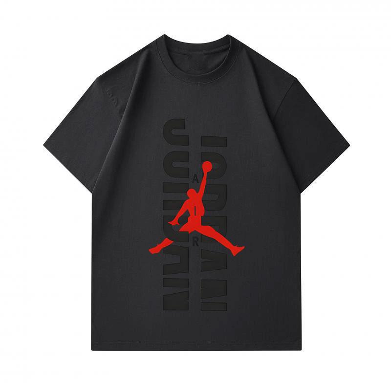 Men's 100% Cotton Crew Neck Short Sleeve T-Shirt, Classic Basketball Sports Jump Athlete Letter Print Casual Comfortable Breathable Tee For Daily Stre