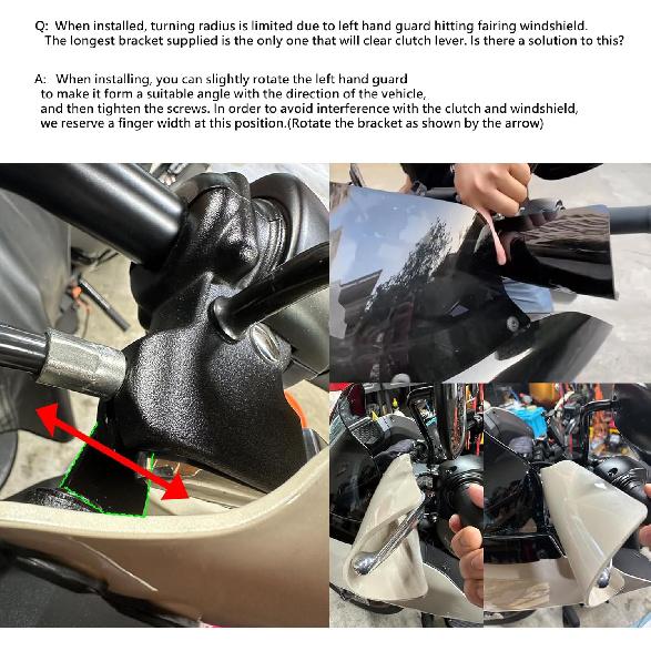 Club Style Handlebar Handguards Upgrade Bracket Compatible With Harley Touring Road Glide Electra Glide Road King CVO/SE, Softail Street Bob FXBB 114