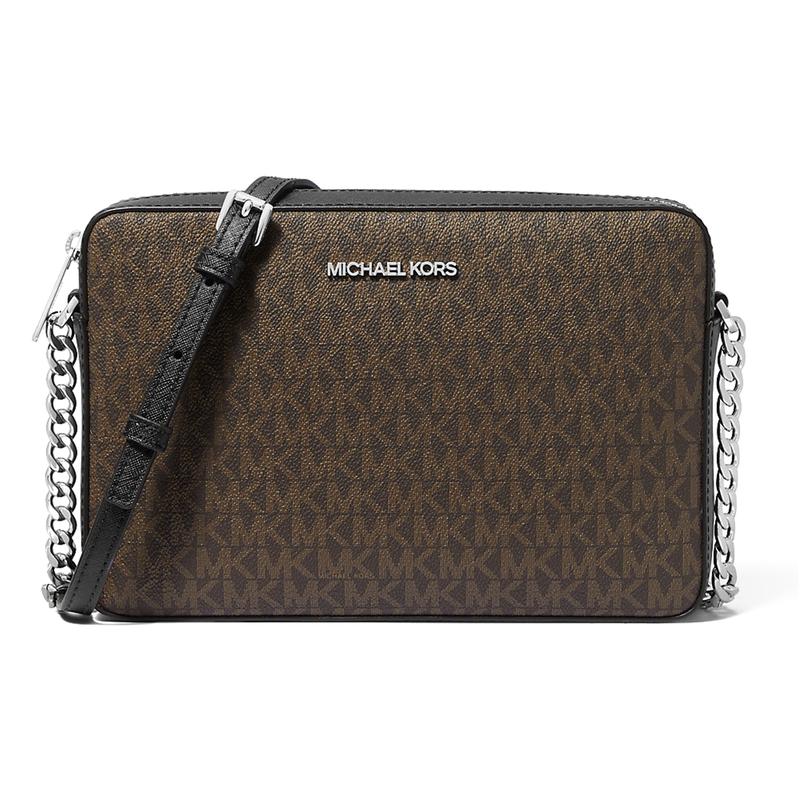 MICHAEL KORS crossbody bag Jet Set Long Old Flower Printed Retro Chain Commuting Coated Canvas Artificial Leather Camera Shoulder Large Women's