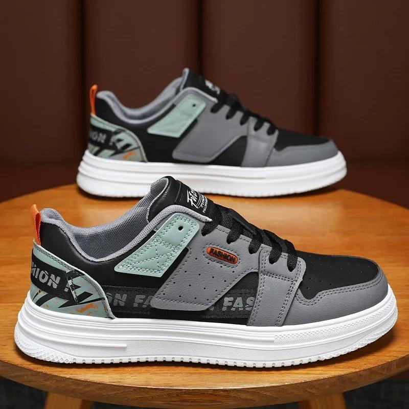 Модная мужская обувь 2024 весна дышащие белые модные кроссовки повседневная молодежная студенческая обувь для скейтборда удобные спортивные кроссовки для скейтбординга