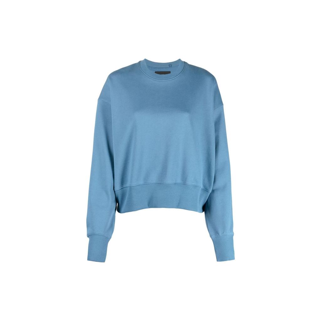 Y-3 Solid Color Long Sleeve Crew Neck Loose Sweatshirt Women Sweatshirt Blue IB4803