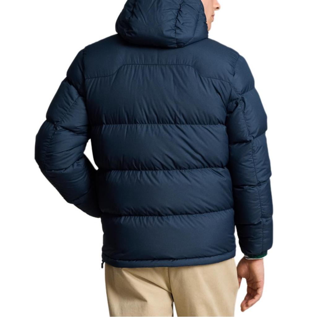 Polo Ralph Lauren FW24 пуховик с капюшоном и вышивкой на молнии с длинными рукавами мужская куртка темно-синего цвета MNPOOTW16021340-410