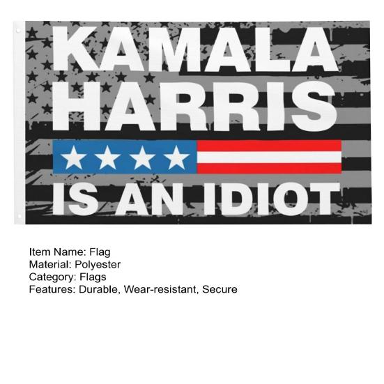 Флаг Камалы Харрис 2024 года 3x5 футов, флаг США для выборов, для внутреннего и наружного декора, ветроустойчивый патриотический баннер с медными пряжками для дома, двора, сада