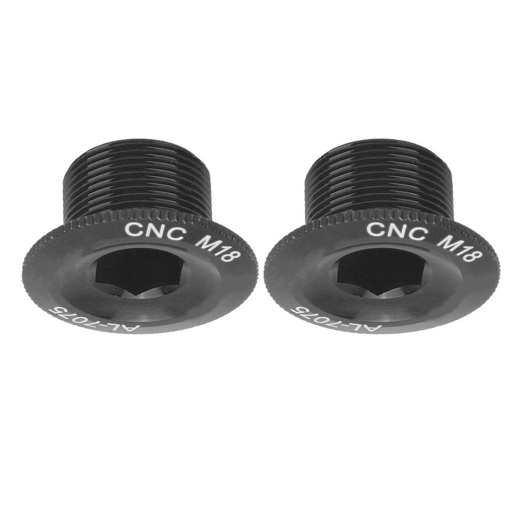 2Pcs Mountain Bike Crank Arm Fixing Bolts Bicycle Aluminum Alloy Crank Cover Screw CapM18 Black