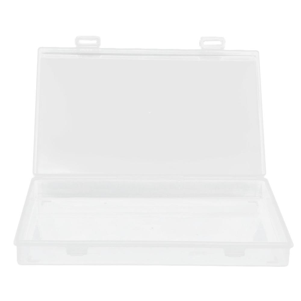 4pcs Transparent Transparent Plastic Box Flap Lid Multipurpose Storage Box  Office Supplies