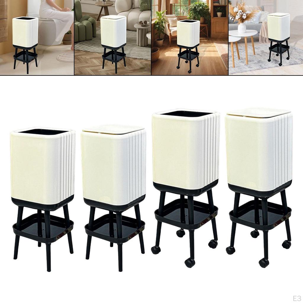 Trash Can with Legs Garbage Bin Dustbin Storage Shelf Waste Basket for Home Office