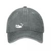 Синяя милая кошка Графическая кепка-snapback Новая винтажная стираная хлопковая бейсболка Солнцезащитные кепки для родителей и детей