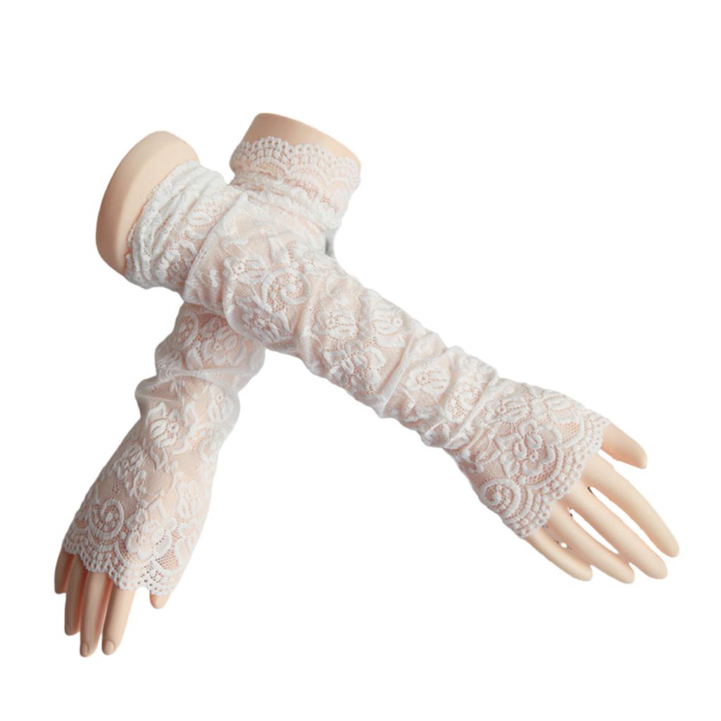 Lace Flower Arm Covers Sun Protective Arm Sleeves Women Fashion Arm Protectors for Driving Cycling and Outdoor Activity