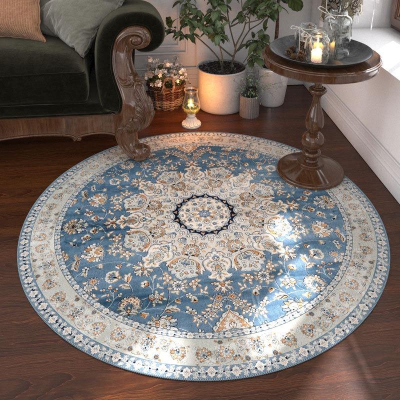 Круглый ковер в этническом стиле ретро Богемия для гостиной, дивана, спальни, прикроватный, кухонный, придверный коврик, нескользящий, для домашнего декора для девочки