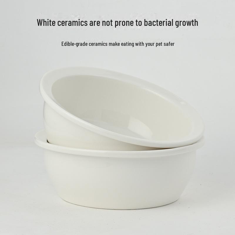 Керамическая миска для домашних животных на деревянной подставке двойного назначения: Противоударная конструкция для защиты шеи, подходит для кошек и собак.