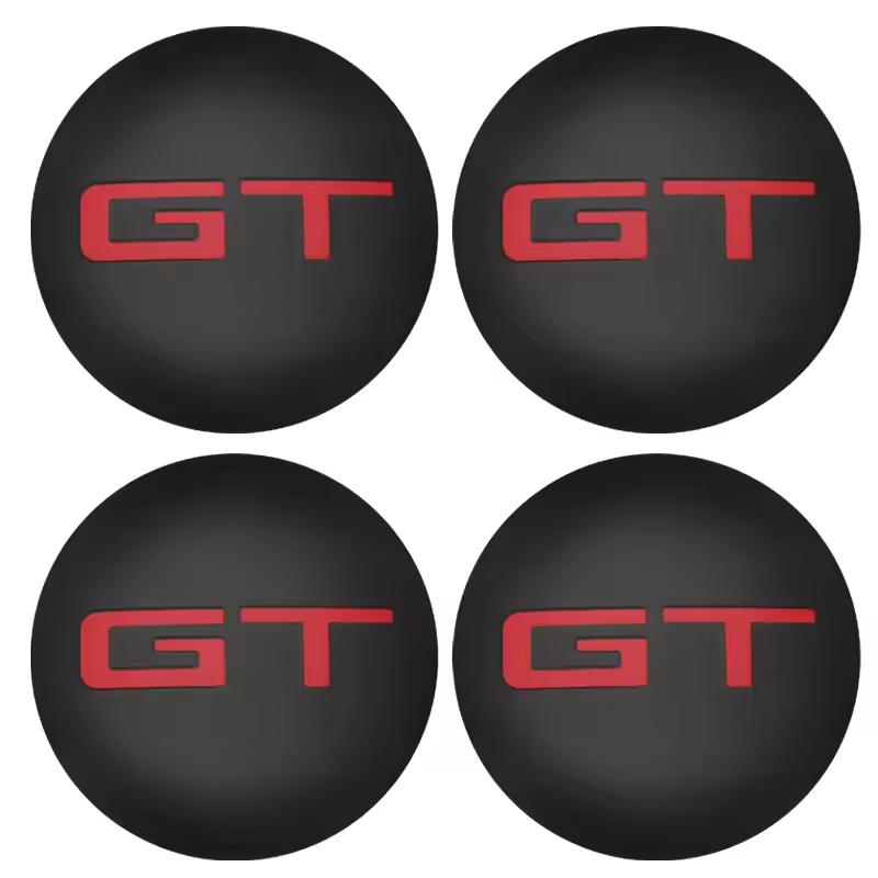 4Pcs 56mm 60mm GT Emblem Car Wheel Center Hub Caps Badge Rim Cover Sticker For Peugeot Kia GT Ceed Rio Sportage Picanto WC2