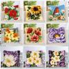 3D Plant Series Segment Embroidery Pillow Flowers Latch Hook Kit Grass Coarse Wool Cross Stitch Latch Hook Carpet Embroidery DIY