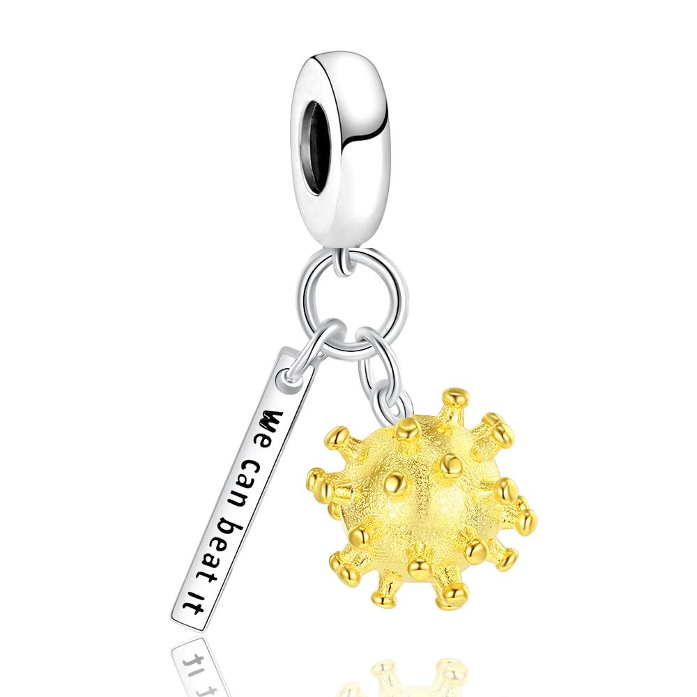 Шарм-корона из сосновых шишек с покрытием из 18-каратного золота, подходит для оригинального браслета, сияющий бусина, сделай сам, женские украшения, подарок, медный брелок, украшения, подарок