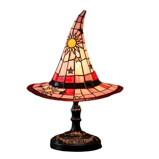 Лампа в виде шляпы ведьмы, светодиодный ночник, мягкое свечение, питание от батареек, светящийся на Хэллоуин, шляпа ведьмы, готический ночник, декор