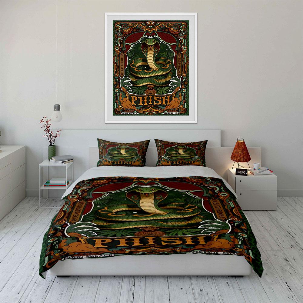 Coiled cobra with foliage. Bedding sets Duvet cover sets Duvet covers Pillowcases(1 * Duvet Cover 2 * Pillowcases without duvet insert)