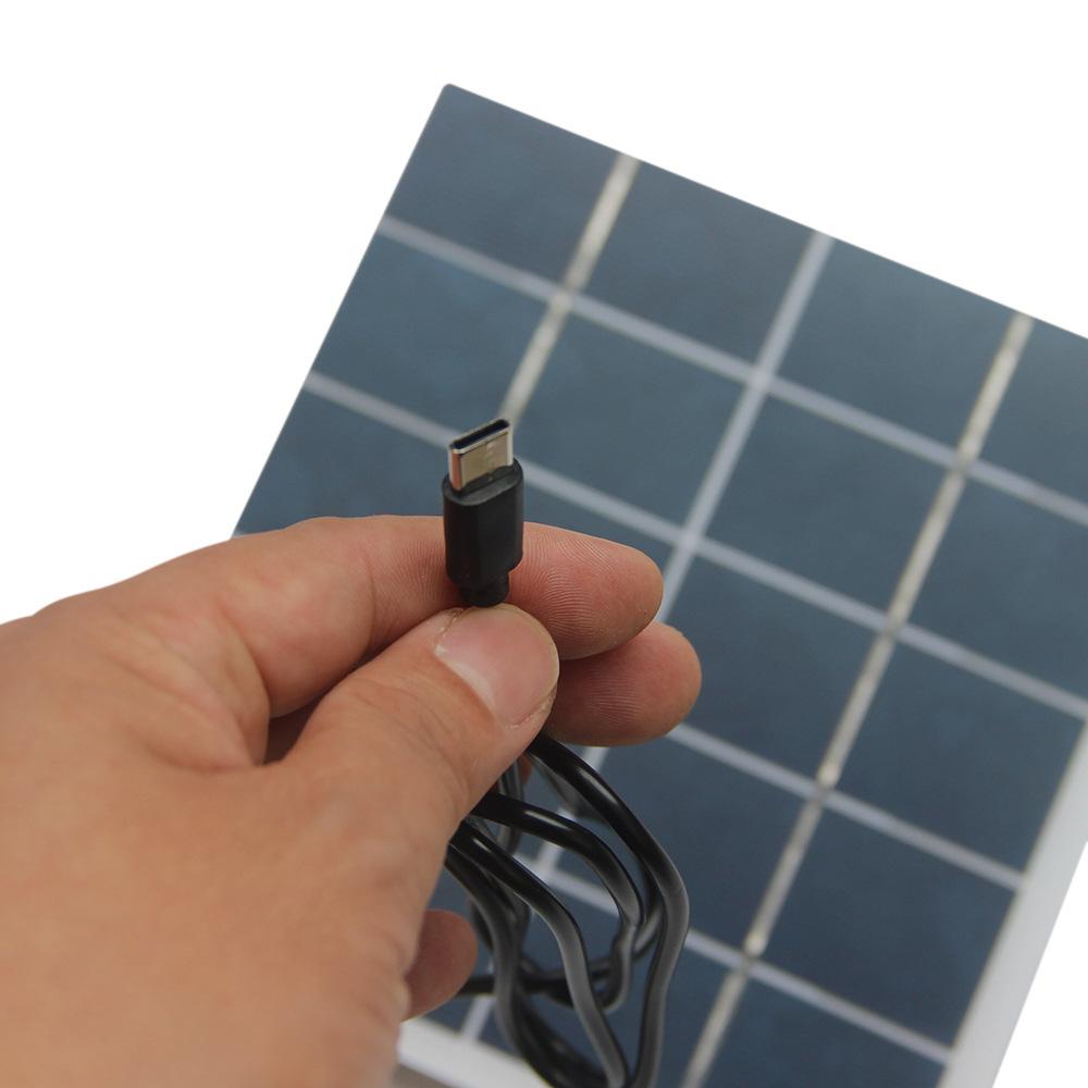 2W 5V Solar Charging Panel Type-C Plug for Security Camera Phone Outdoor Portable Power Supply