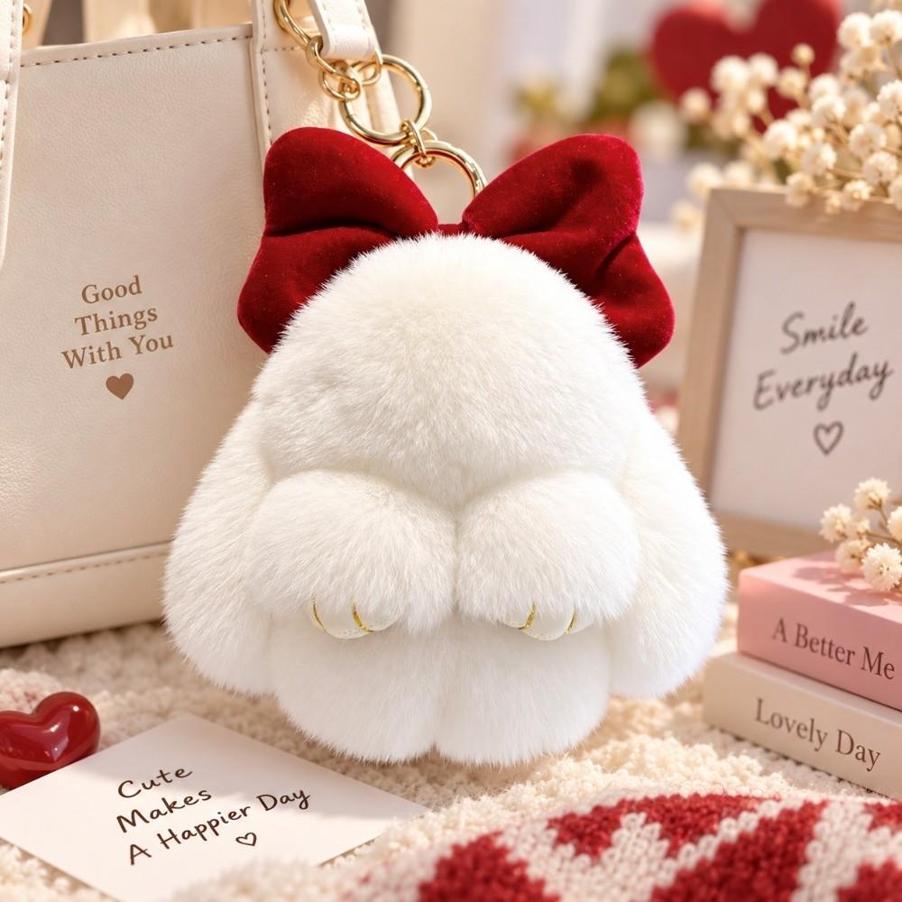 Hanging Ornaments Faux Rabbit Fur Keychain Soft Fluffy Bag Charms Backpack Pendant